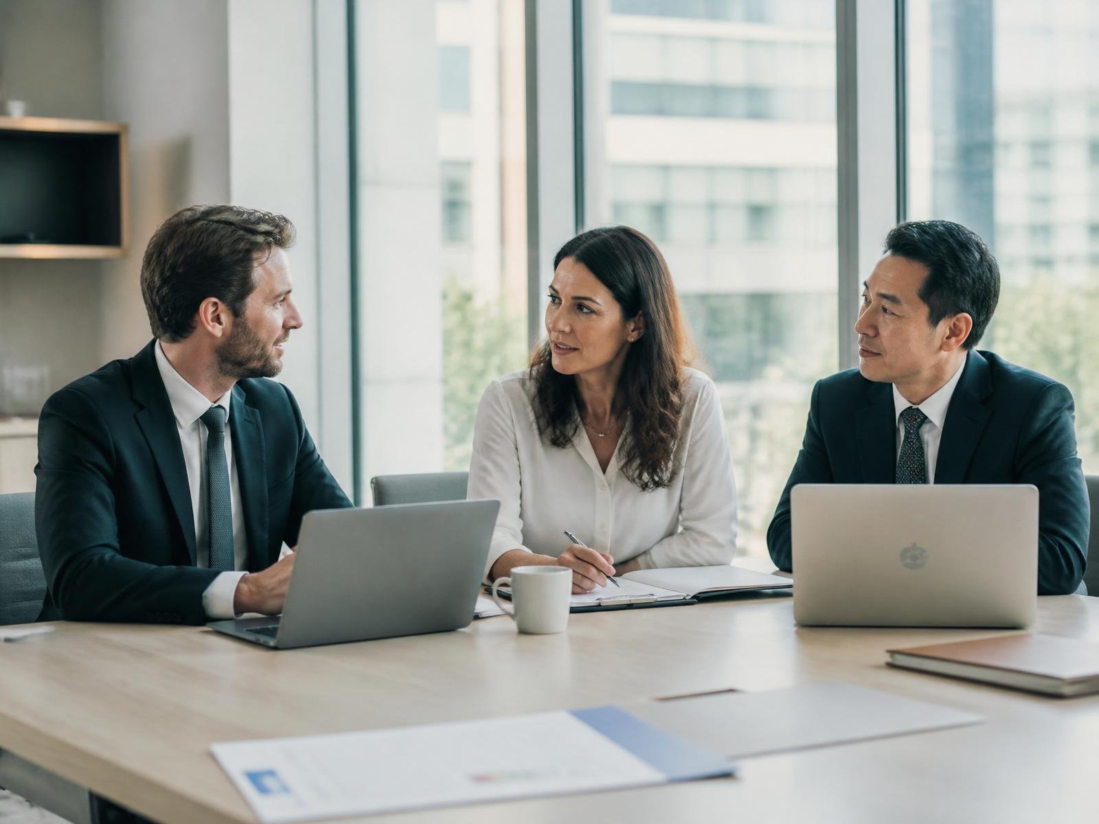 OVRIO strategy team collaborating in a modern office